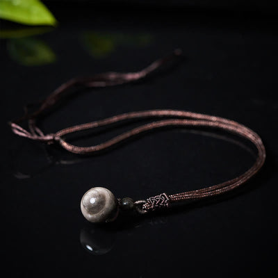 Buddha Stones Tiger's Eye Silver Sheen Obsidian Gold Sheen Obsidian Rainbow Obsidian Positive Necklace Pendant - image 7