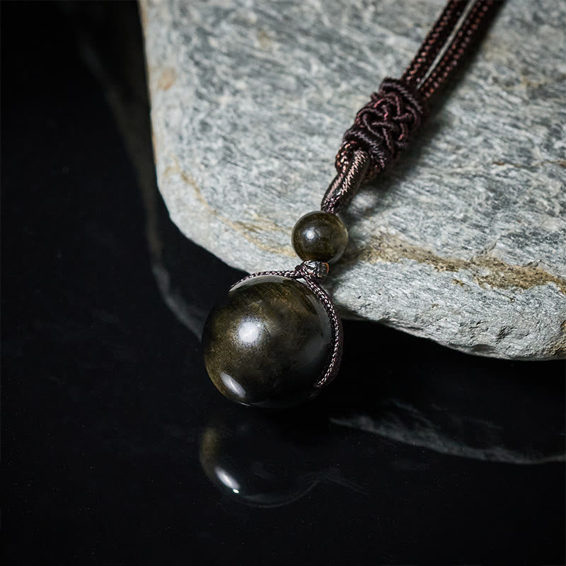 Buddha Stones Tiger's Eye Silver Sheen Obsidian Gold Sheen Obsidian Rainbow Obsidian Positive Necklace Pendant - image 10