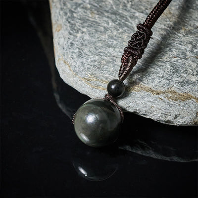 Buddha Stones Tiger's Eye Silver Sheen Obsidian Gold Sheen Obsidian Rainbow Obsidian Positive Necklace Pendant - image 14