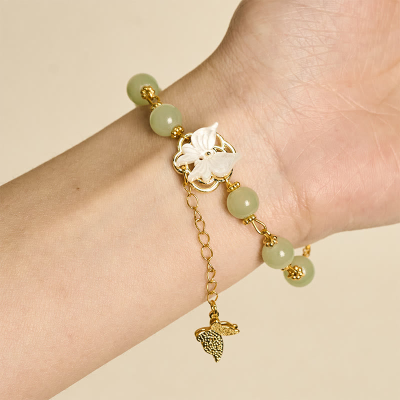 Buddha Stones Liuli Glass Bead Butterfly Blessing Love Bracelet - Liuli Glass Butterfly (Wrist Circumference: 16-17cm) - image 0