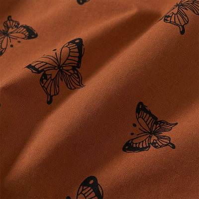 Buddha Stones Butterfly Pattern V-Neck Long Sleeve Women's Polyester Shirt  - image 1