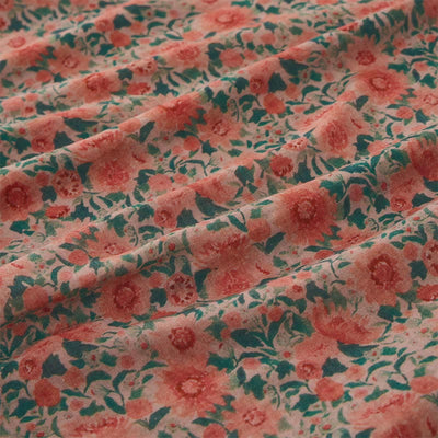 Buddha Stones Summer  Frog-Button Stand Collar Short Sleeve Flower Pattern Women's  Shirt  - image 8