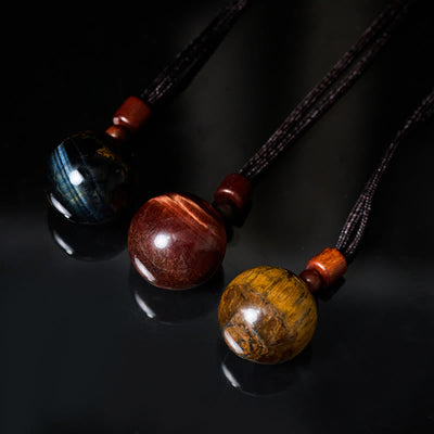 Buddha Stones White Crystal Pink Crystal Tiger Eye Smoky Quartz Protection Necklace Pendant - image 37