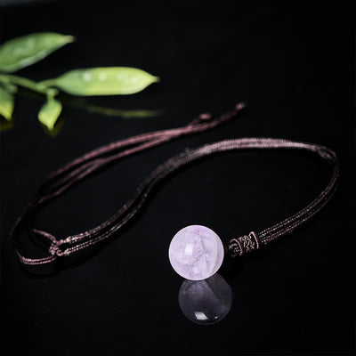 Buddha Stones Amethyst Yellow Agate Various Agate Pink Crystal Lazurite Lapis Lazuli Balance Necklace Pendant - image 2