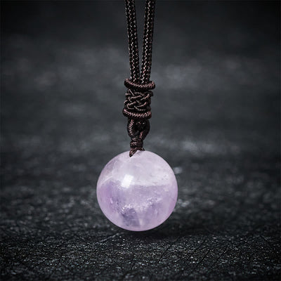Buddha Stones Amethyst Yellow Agate Various Agate Pink Crystal Lazurite Lapis Lazuli Balance Necklace Pendant - Amethyst - image 0