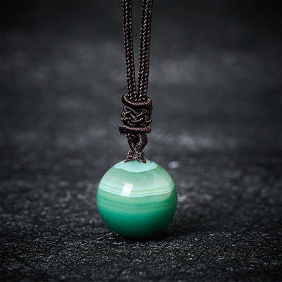 Buddha Stones Amethyst Yellow Agate Various Agate Pink Crystal Lazurite Lapis Lazuli Balance Necklace Pendant - Green Agate - image 7
