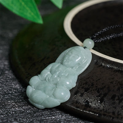 Buddha Stones Jade Kwan Yin Avalokitesvara Harmony Necklace Pendant - image 2