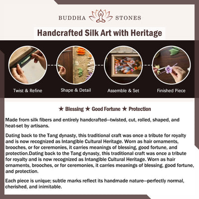 Buddha Stones Red Agate Turquoise Bead Calm Confidence Velvet Flower Tassel Hairpin - image 5