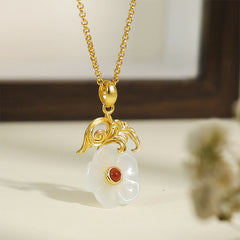 Buddha Stones Hetian Jade 925 Sterling Silver Luck Necklace Pendant - Hetian Jade 925 Sterling Silver - image 0