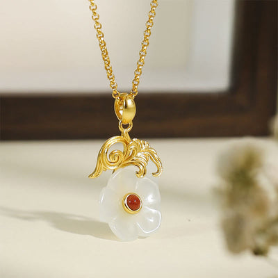 Buddha Stones Hetian Jade 925 Sterling Silver Luck Necklace Pendant - Hetian Jade 925 Sterling Silver - image 0