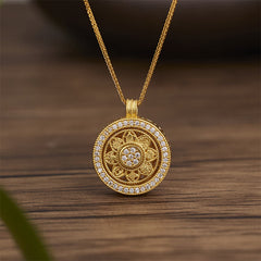 Buddha Stones 925 Sterling Silver Blessing Necklace Pendant - 925 Sterling Silver(Diameter: 17mm) - image 0