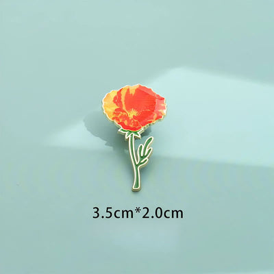 Buddha Stones Small Forget-Me-Not Corn Poppy Lily of the Valley Hydrangea Lupine Copper Brooch - image 10