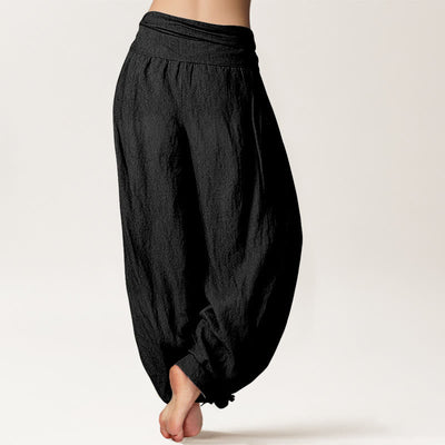 Buddha Stones Cotton Lotus Flower Om Pattern Women's Elastic Waist Harem Pants - image 7