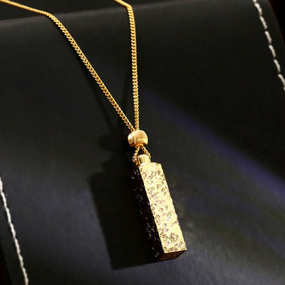 Buddha Stones Rectangular Copper Chain Luck Necklace Pendant - image 2
