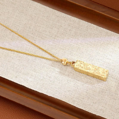Buddha Stones Rectangular Copper Chain Luck Necklace Pendant - image 7