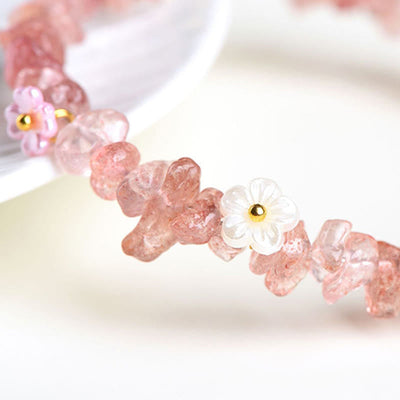 Buddha Stones Natural Aquamarine Peridot Strawberry Quartz Various Crystals Serenity Bracelet - image 39
