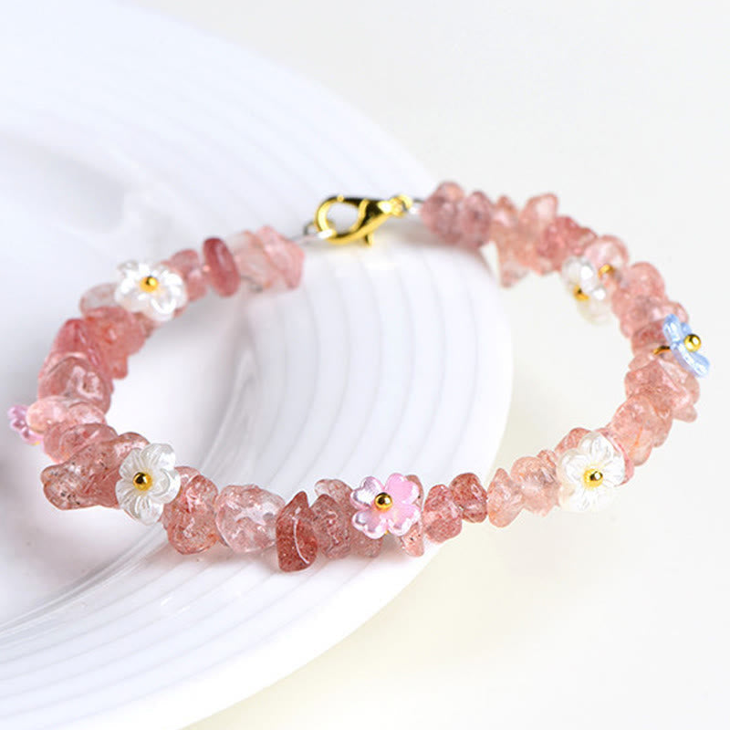Buddha Stones Natural Aquamarine Peridot Strawberry Quartz Various Crystals Serenity Bracelet - image 37