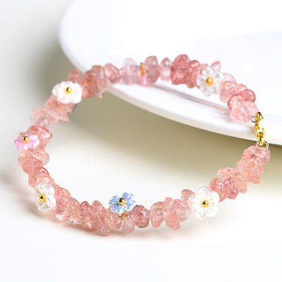Buddha Stones Natural Aquamarine Peridot Strawberry Quartz Various Crystals Serenity Bracelet - image 38