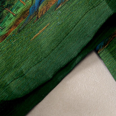 Buddha Stones Pure Cotton Natural Landscape Pattern Women's Elastic Waist Pants With Pockets - image 2
