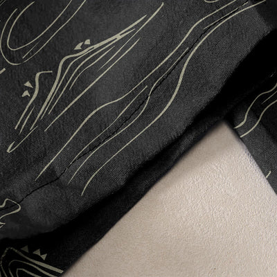 Buddha Stones Cotton Casual Mountain Moon Auspicious Clouds Pattern Women's Elastic Waist Pants With Pockets - image 2