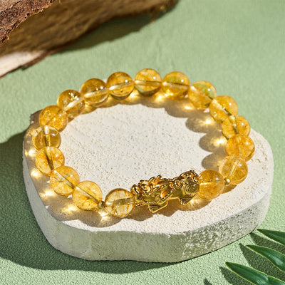 Buddha Stones Natural Citrine PiXiu Prosperity Protection Bracelet - image 2