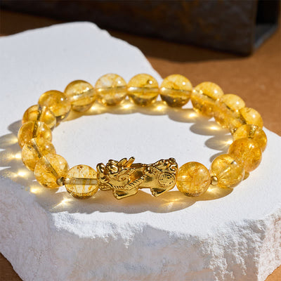 Buddha Stones Natural Citrine PiXiu Prosperity Protection Bracelet - image 1