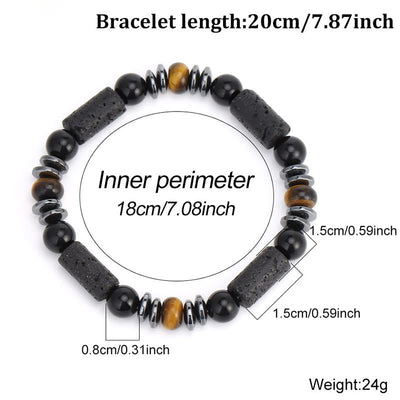 Buddha Stones Natural Tiger's Eye Obsidian Hematite Lava Rock Powerful Bracelet - image 10