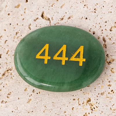 Buddha Stones Angel Numbers White Crystal Red Jasper Dalmatian Jasper Pink Crystal Green Aventurine Meditation Decoration - 444 Angel Number&Green Aventurine 4.5*3.5*0.7cm - image 14