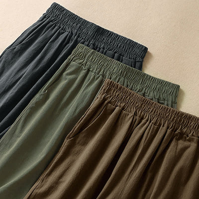 Buddha Stones High Waist Capri Cropped Women's Wide Leg Cotton Pants With Pockets - image 24