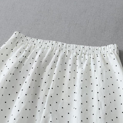 Buddha Stones Polka Dot Lace Patchwork Cotton Women's Wide Leg Capri Pants With Pockets - image 6