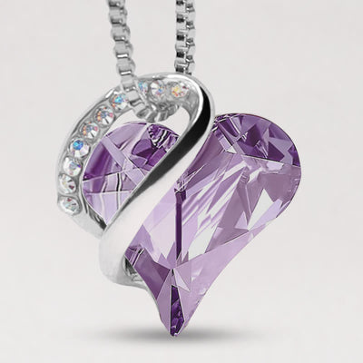 Buddha Stones Love Heart Birthstone Healing Energy Necklace Pendant Necklaces & Pendants BS 06-June-Alexandrite Light Purple