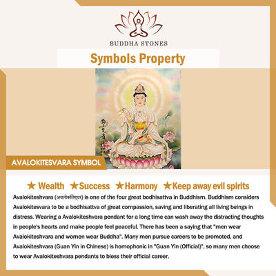 Buddha Stones Copper Plated With Silver Avalokiteśvara Rope Wealth Necklace Pendant - image 5