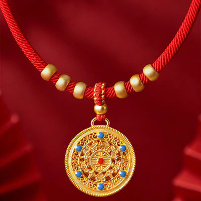 Buddha Stones Red String Bead Compass Gourd Protection Adjustable Cats Dogs Pet Collar - image 8