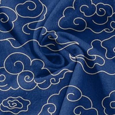 Buddha Stones Cotton Cloud Pattern Men's Short Sleeve Half Button Shirt - image 4