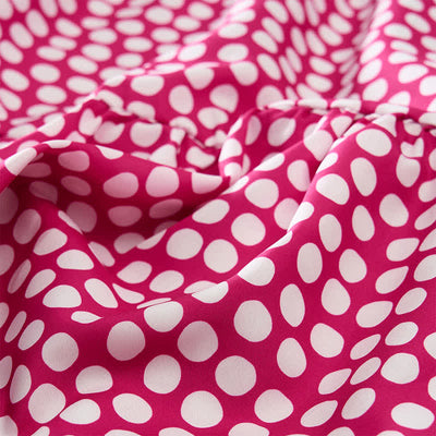 Buddha Stones Summer Elegant Polka Dot A Line Ruffle Hem Short Sleeve Knee Length Dress - image 17