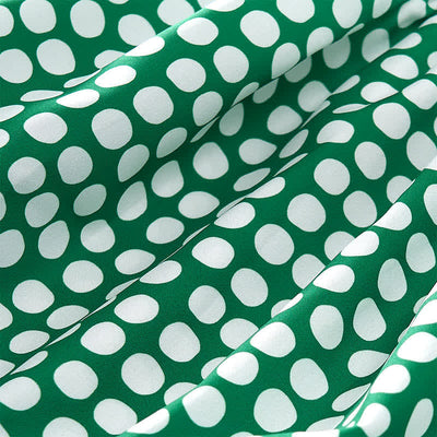 Buddha Stones Summer Elegant Polka Dot A Line Ruffle Hem Short Sleeve Knee Length Dress - image 28