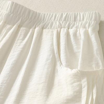 Buddha Stones Summer Solid Color Elastic Waist Women's Capri Harem Pants - image 11