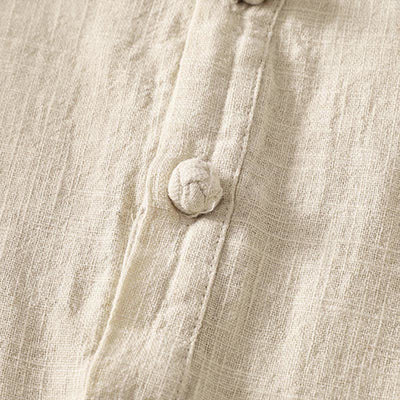 Buddha Stones Summer Stand Collar Buttons Cotton Women's Short Sleeve Shirt - image 10