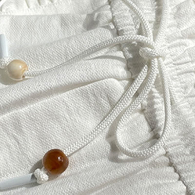 Buddha Stones Summer Drawstring Ruffle Elastic Waist Women's Shorts With Pockets - image 18
