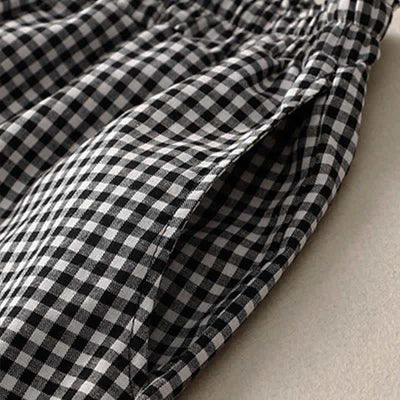Buddha Stones Summer Plaid Elastic Waist Cropped Women's Tapered Pants With Pockets - image 10