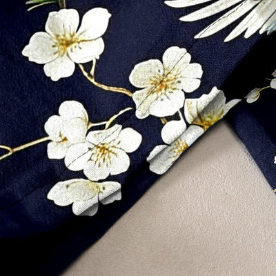 Buddha Stones Pure Cotton Crane Plum Blossom Elastic Waist Women's Pants With Pockets - image 2