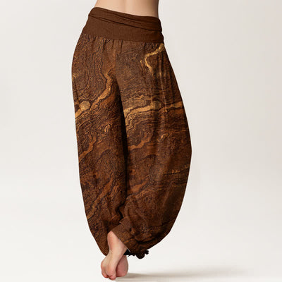 Buddha Stones Ripple High Elastic Waistband Women's Harem Pure Cotton Pants - image 6