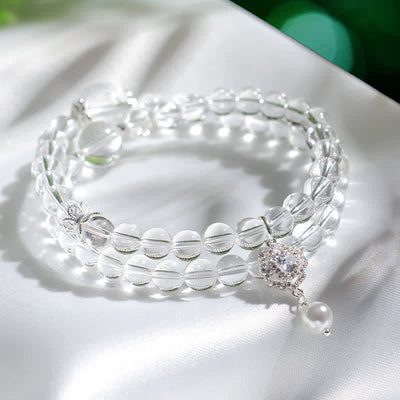 Buddha Stones Natural Clear Quartz Pearl Clarity Bracelet - image 8