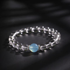 Buddha Stones Clear Quartz Aquamarine Healing Bracelet - 8mm Clear Quartz(Wrist Circumference:15–16 cm) - image 0