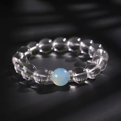 Buddha Stones Clear Quartz Aquamarine Healing Bracelet - image 11