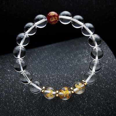 Buddha Stones Clear Quartz Chinese Zodiac Healing Bracelet - image 14