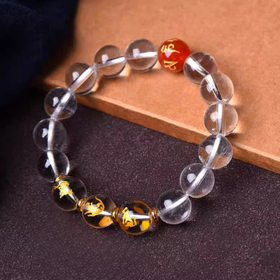 Buddha Stones Clear Quartz Chinese Zodiac Healing Bracelet - image 4