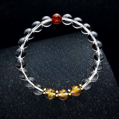 Buddha Stones Clear Quartz Chinese Zodiac Healing Bracelet - image 8
