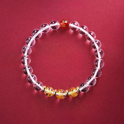 Buddha Stones Clear Quartz Chinese Zodiac Healing Bracelet - Rabbit Pig Goat - 8mm Beads(Wrist Circumference:15–16 cm) - image 7