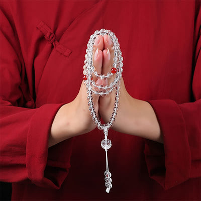 Buddha Stones Liuli Lotus 108 Round Beads Enlightenment Mala - image 4